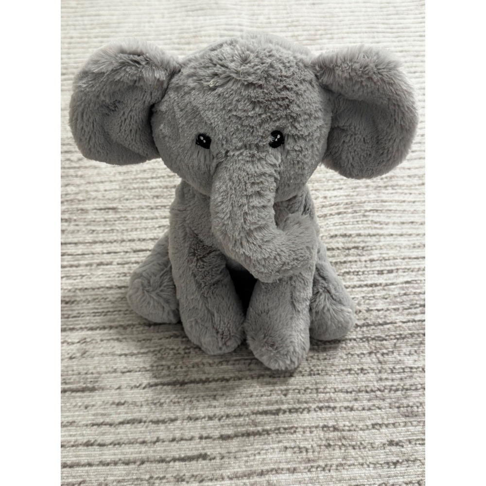Trend Lab Gray Elephant Plush Stuffed Animal Soft Shaggy Nursery Decor Toy